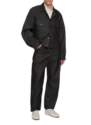Figure View - Click To Enlarge - LEMAIRE - Heavy Slate Twisted Denim Jeans