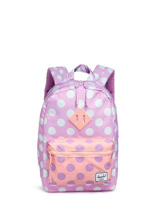 Main View - Click To Enlarge - HERSCHEL SUPPLY CO. - 'Heritage' polka dot canvas 9L kids backpack