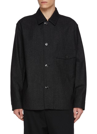 Main View - Click To Enlarge - LEMAIRE - Single Pocket Cotton Wool Twill Overshirt