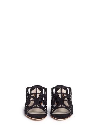 Front View - Click To Enlarge - SOPHIA WEBSTER - 'Birdie' cutout suede mules