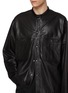  - LEMAIRE - Band Collar Leather Overshirt