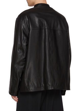 Back View - Click To Enlarge - LEMAIRE - Band Collar Leather Overshirt