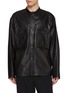 Main View - Click To Enlarge - LEMAIRE - Band Collar Leather Overshirt