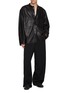 Figure View - Click To Enlarge - LEMAIRE - Band Collar Leather Overshirt