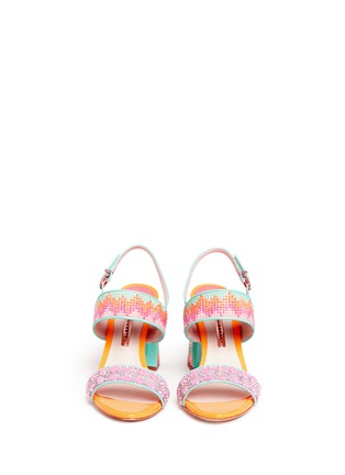 Front View - Click To Enlarge - SOPHIA WEBSTER - 'Clarice' strass pavé sandals