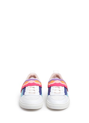 Front View - Click To Enlarge - SOPHIA WEBSTER - 'Fire Bird' low top leather sneakers