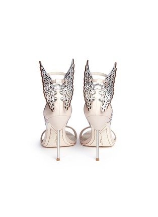 Back View - Click To Enlarge - SOPHIA WEBSTER - 'Evangeline' metallic lasercut Angel Wing leather sandals