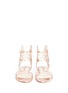 Front View - Click To Enlarge - SOPHIA WEBSTER - 'Birdie' caged ankle leather flat sandals