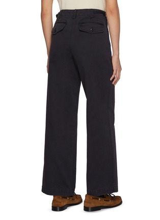 Back View - Click To Enlarge - NOTHING WRITTEN - Gato Pleated Front Cotton Tuck Pants