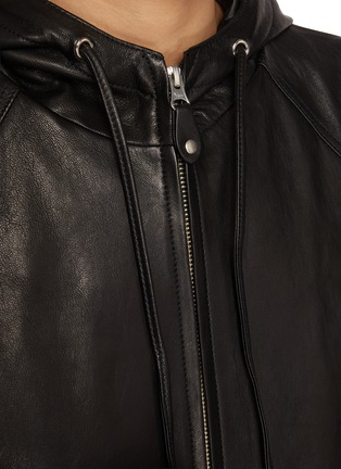  - NOTHING WRITTEN - Hooded Leather Blouson Jacket