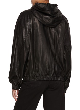 Back View - Click To Enlarge - NOTHING WRITTEN - Hooded Leather Blouson Jacket