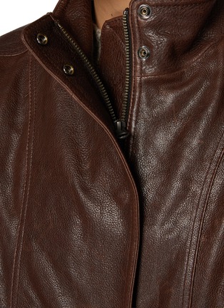  - NOTHING WRITTEN - Stand Collar Leather Blouson Jacket