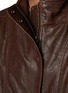  - NOTHING WRITTEN - Stand Collar Leather Blouson Jacket