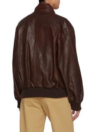 Back View - Click To Enlarge - NOTHING WRITTEN - Stand Collar Leather Blouson Jacket