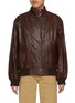 Main View - Click To Enlarge - NOTHING WRITTEN - Stand Collar Leather Blouson Jacket