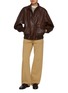 Figure View - Click To Enlarge - NOTHING WRITTEN - Stand Collar Leather Blouson Jacket