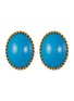 LANE CRAWFORD VINTAGE ACCESSORIES Gold Toned Faux Turqioise Clip On Earrings