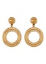 LANE CRAWFORD VINTAGE ACCESSORIES Gold Toned Dangling Hoop Clip On Earrings