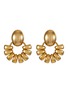 LANE CRAWFORD VINTAGE ACCESSORIES Gold Toned Front Facing Hoop Clip On Earrings
