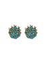 LANE CRAWFORD VINTAGE ACCESSORIES Gold Toned Faux Turquoise Clip On Earrings