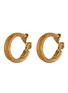 LANE CRAWFORD VINTAGE ACCESSORIES Gold Toned Textured Hoop Clip On Earrings