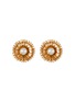 LANE CRAWFORD VINTAGE ACCESSORIES Gold Toned Faux Pearl Clip On Earrings