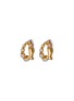 LANE CRAWFORD VINTAGE ACCESSORIES Gold Toned Faux Pearl Hoop Clip On Earrings