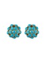 LANE CRAWFORD VINTAGE ACCESSORIES Gold Toned Faux Turquoise Clip On Earrings