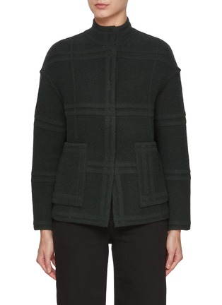 Main View - Click To Enlarge - BRUNO MANETTI - Checkered Two Front Pocket Knit Jacket