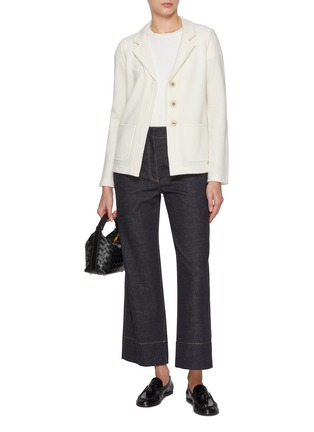 Figure View - Click To Enlarge - BRUNO MANETTI - Lapel Collar Wool Knit Jacket