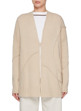 Main View - Click To Enlarge - BRUNO MANETTI - V-Neck 3D Wool Cashmere Knit Cardigan