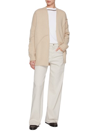 Figure View - Click To Enlarge - BRUNO MANETTI - V-Neck 3D Wool Cashmere Knit Cardigan