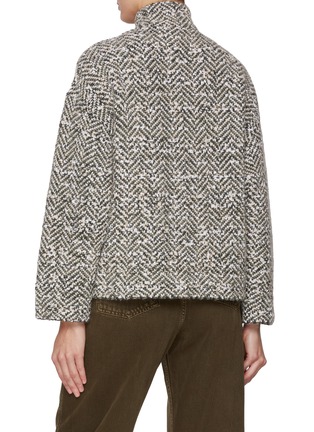 Back View - Click To Enlarge - BRUNO MANETTI - Two Front Pocket Wool Cashmere Knit Jacket