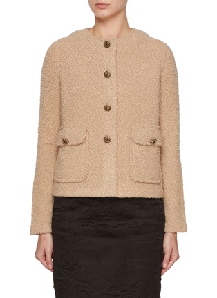 Main View - Click To Enlarge - BRUNO MANETTI - Two Front Pocket Wool Cashmere Knit Jacket