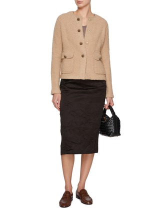 Figure View - Click To Enlarge - BRUNO MANETTI - Two Front Pocket Wool Cashmere Knit Jacket