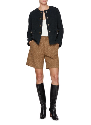 Figure View - Click To Enlarge - BRUNO MANETTI - Two Front Pocket Wool Cashmere Knit Jacket