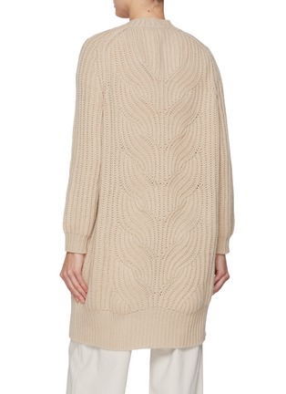 Back View - Click To Enlarge - BRUNO MANETTI - V-Neck Long Wool Cashmere Cardigan