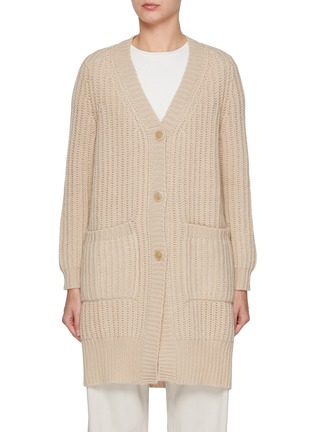 Main View - Click To Enlarge - BRUNO MANETTI - V-Neck Long Wool Cashmere Cardigan