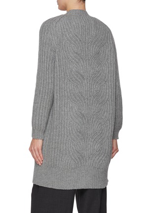 Back View - Click To Enlarge - BRUNO MANETTI - V-Neck Long Wool Cashmere Cardigan