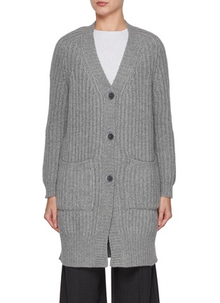 Main View - Click To Enlarge - BRUNO MANETTI - V-Neck Long Wool Cashmere Cardigan