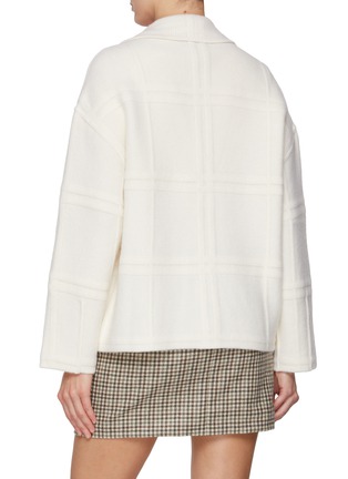 Back View - Click To Enlarge - BRUNO MANETTI - Lapel Collar Checker Knit Jacket