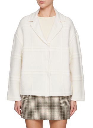 Main View - Click To Enlarge - BRUNO MANETTI - Lapel Collar Checker Knit Jacket