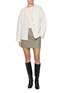 Figure View - Click To Enlarge - BRUNO MANETTI - Lapel Collar Checker Knit Jacket