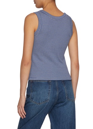 Back View - Click To Enlarge - NOTHING WRITTEN - Sailor Striped Cotton Tank Top