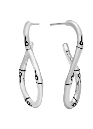 Main View - Click To Enlarge - JOHN HARDY - Bamboo Sterling Silver Twisted Hoop Earrings
