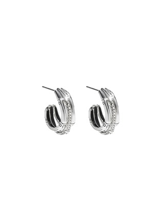 Main View - Click To Enlarge - JOHN HARDY - Bamboo Diamond Sterling Silver Small Hoop Earrings