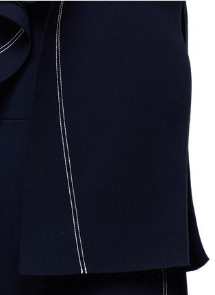 Detail View - Click To Enlarge - COMME MOI - Asymmetric ruffle trim strapless jumpsuit