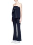 Front View - Click To Enlarge - COMME MOI - Asymmetric ruffle trim strapless jumpsuit