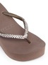 Detail View - Click To Enlarge - UZURII - 'Classic High Heel' crystal wedge thong sandals