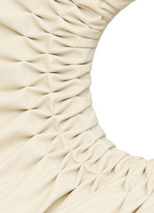 Detail View - Click To Enlarge - MOROSO - Smock Swivel Leather Armshair — Bone White